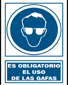 Uso obligatorio de gafas.OB03A3