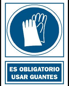 Uso obligatorio de guantes.OB04A3