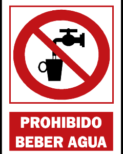 Prohibido beber (agua no potable). PR17A3