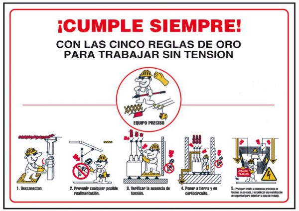 Señal 5 reglas trabajo sin tensión.AMYS05