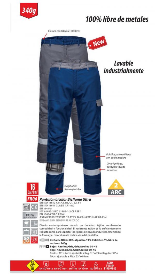 Pantalón Portwest BizFlame Ultra® multi-riesgo.FR06