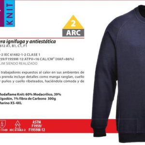 Sudadera ignífuga Portwest Modaflame®.FR12