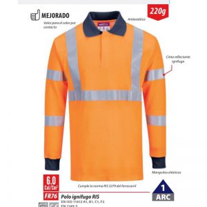 Polo ignífugo alta visibilidad Portwest Modaflame®.FR76