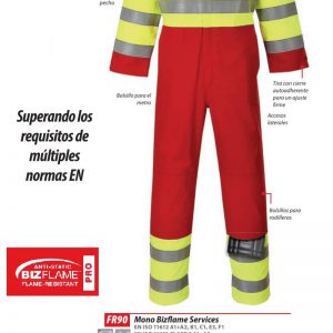 Buzo alta visibilidad Portwest BizFlame® ignífugo-antiestático.FR90