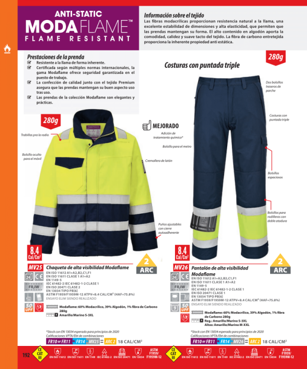 Pantalón alta visibilidad Portwest Modaflame®.MV26