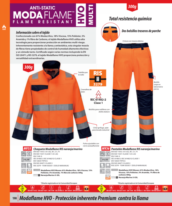 Pantalón Portwest Modaflame RIS®.MV36