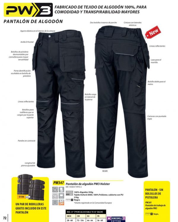 Pantalón de trabajo algodón Holster PW3® Portwest.PW347