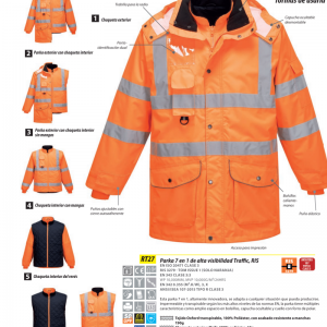 Parka alta visibilidad Traffic® desmontable.RT27