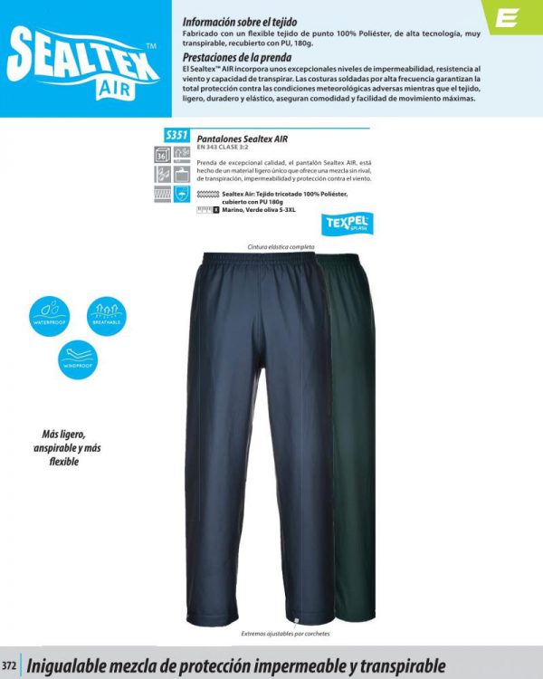 Pantalón chubasquero Portwest Sealtex Air®.S351