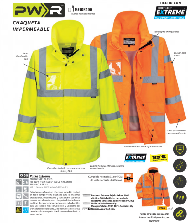 Parka Portwest Extreme® alta visibilidad.S590