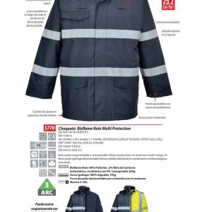 Chaqueta Portwest Bizflame Rain® ignífuga-antiestática ARC.S770