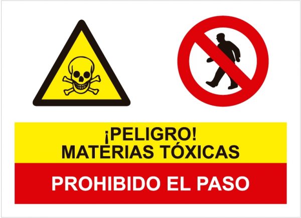 Peligro materias tóxicas prohibido el paso.SCR-1030