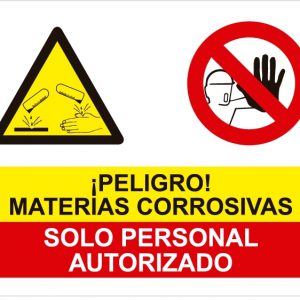 Peligro corrosivos solo personal autorizado.SCR-1045