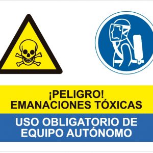 Peligro emanaciones tóxicas uso obligatorio equipo autónomo.SCR-2010