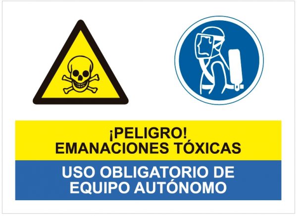 Peligro emanaciones tóxicas uso obligatorio equipo autónomo.SCR-2010