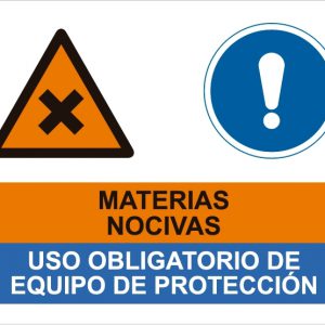 Peligro materias nocivas uso obligatorio equipo protección.SCR-2040