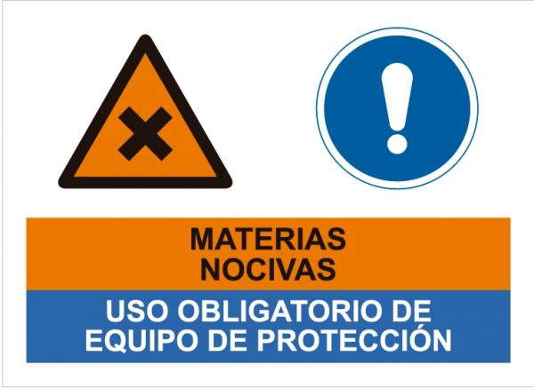 Peligro materias nocivas uso obligatorio equipo protección.SCR-2040