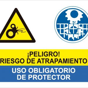 Peligro atrapamiento uso de protector.SCR-2103