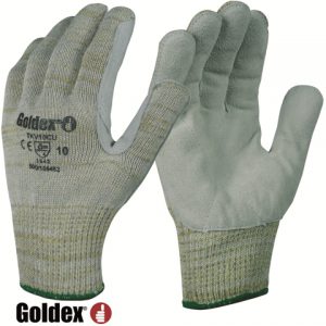 Guante  Kevlar® galga 10 palma refuerzo de cuero.TKV10CU