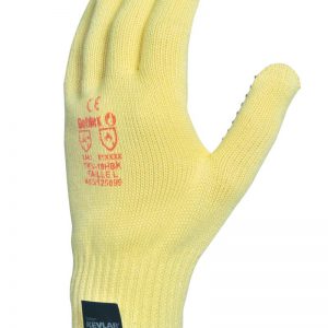 Guante Kevlar® galga 10 puño elástico PVC negro en la palma.TKV10HBK